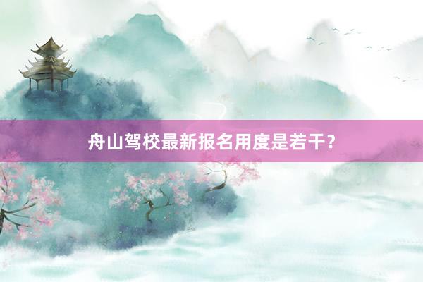 舟山驾校最新报名用度是若干？