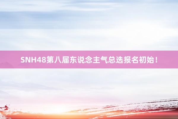 SNH48第八届东说念主气总选报名初始！