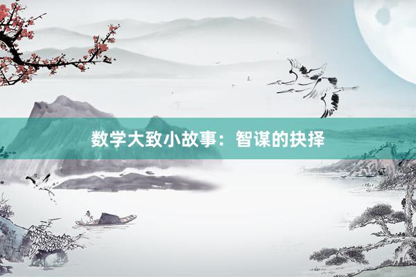 数学大致小故事：智谋的抉择